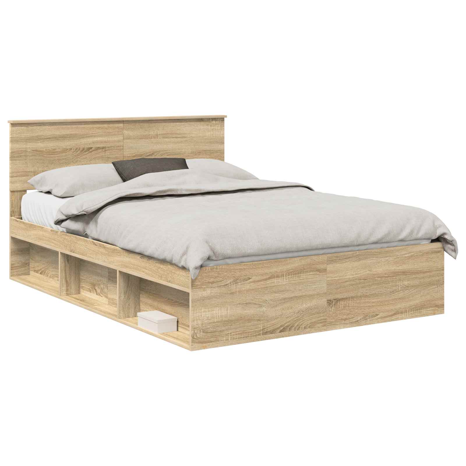 Cadre de lit 140 x 190 cm panneau de bois - 2