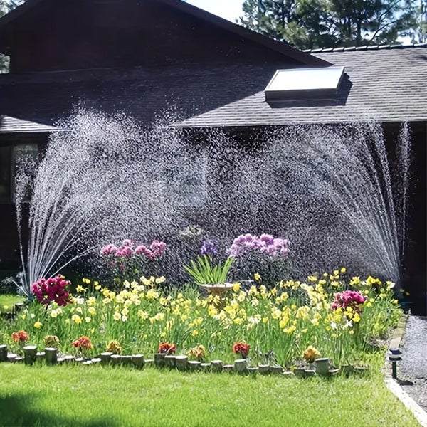 Arroseur automatique multi-têtes à 360 degrés pour jardin, système d'arrosage en plastique pour pelouse et jardin - 6