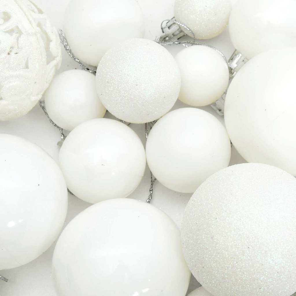 Ensemble de boules de Noël 100 pcs Blanc vidaXL - 8