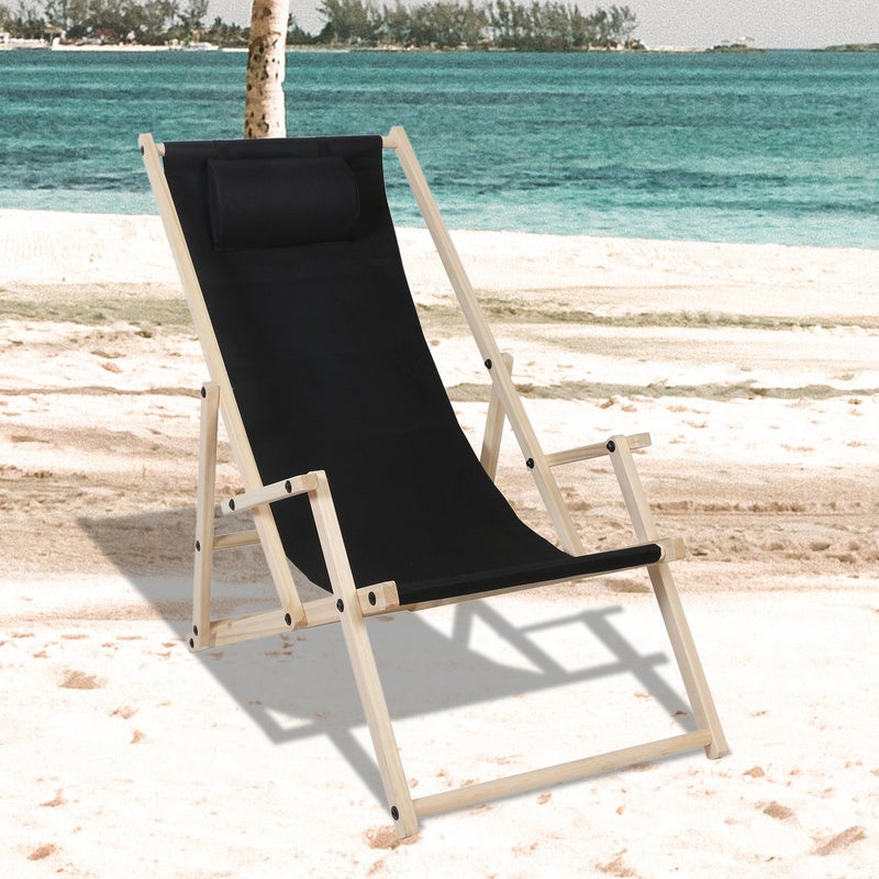 Lot De 2 Chaises De Plage Miniatures – Bois Et Tissu Rayé – 11 X 5 Cm – Pliable – Échelle 1/12
