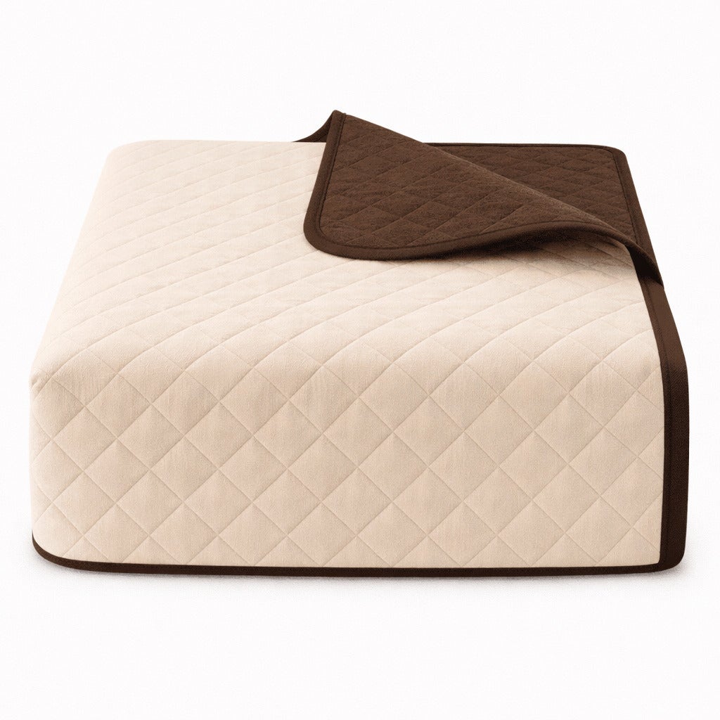 Colcha Bicolor Reversible Beige/Marrón Cama 180cm Donegal Collections - 4