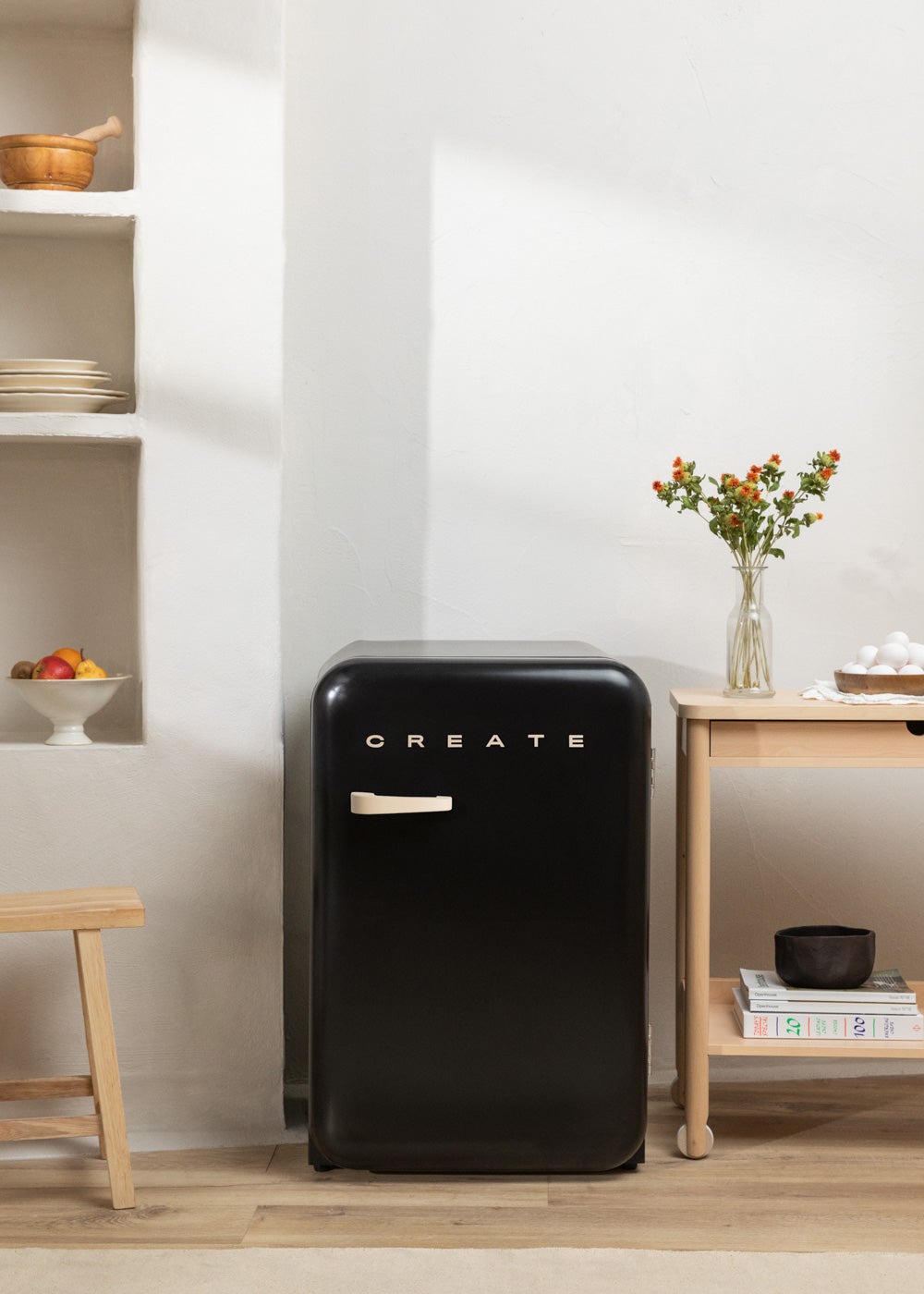 CREATE - FRIDGE RETRO 107L - Lodówka w stylu retro - Noir