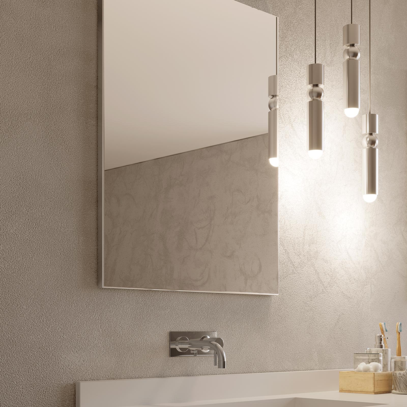 Specchio Da Bagno Senza Cornice 61x81 Cm – Rettangolare Con Bordo Smussato, Moderno Per Parete - 5
