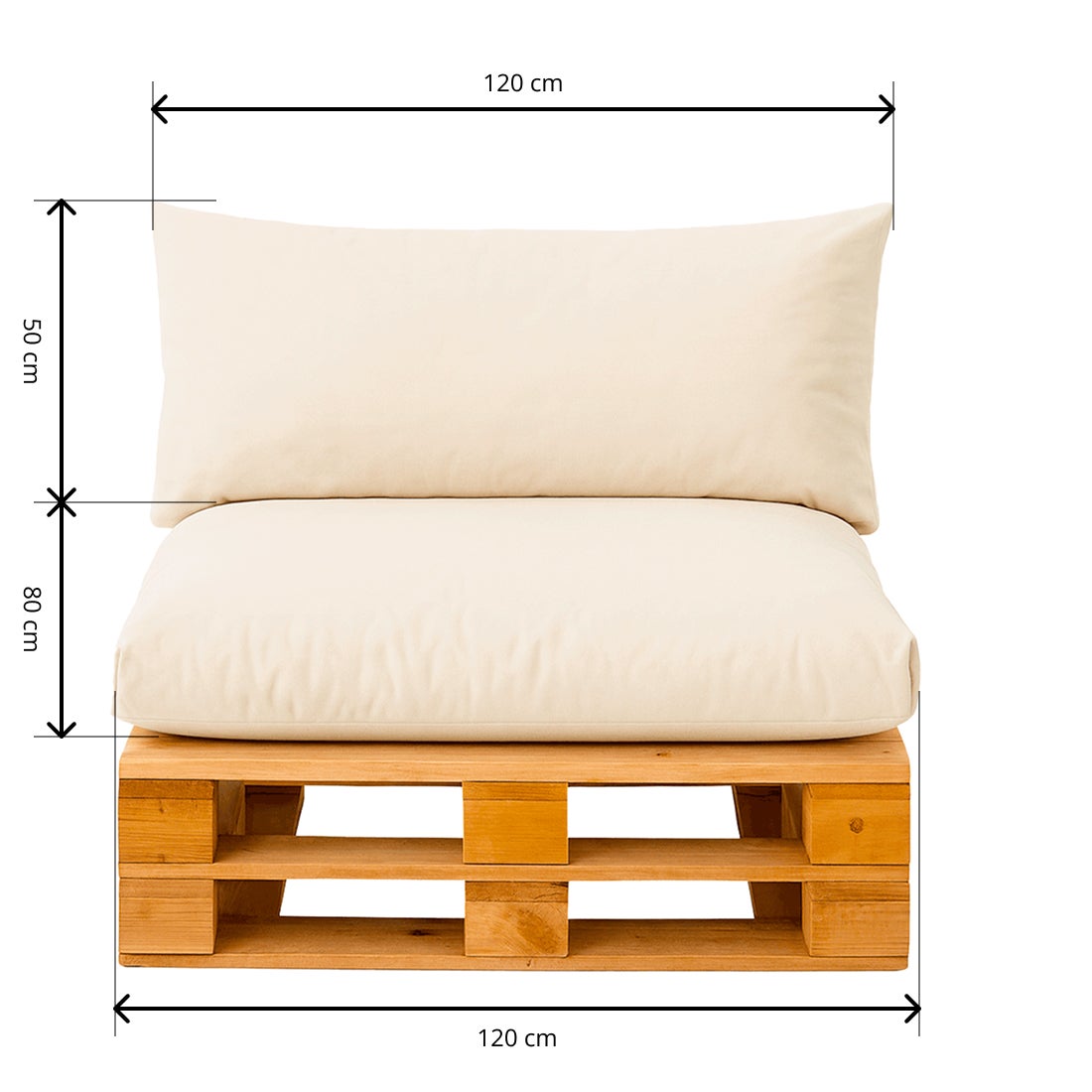 Cojines Impermeables para Palets de Asiento y Respaldo. NO incluye PALETS. (Beige) - 5