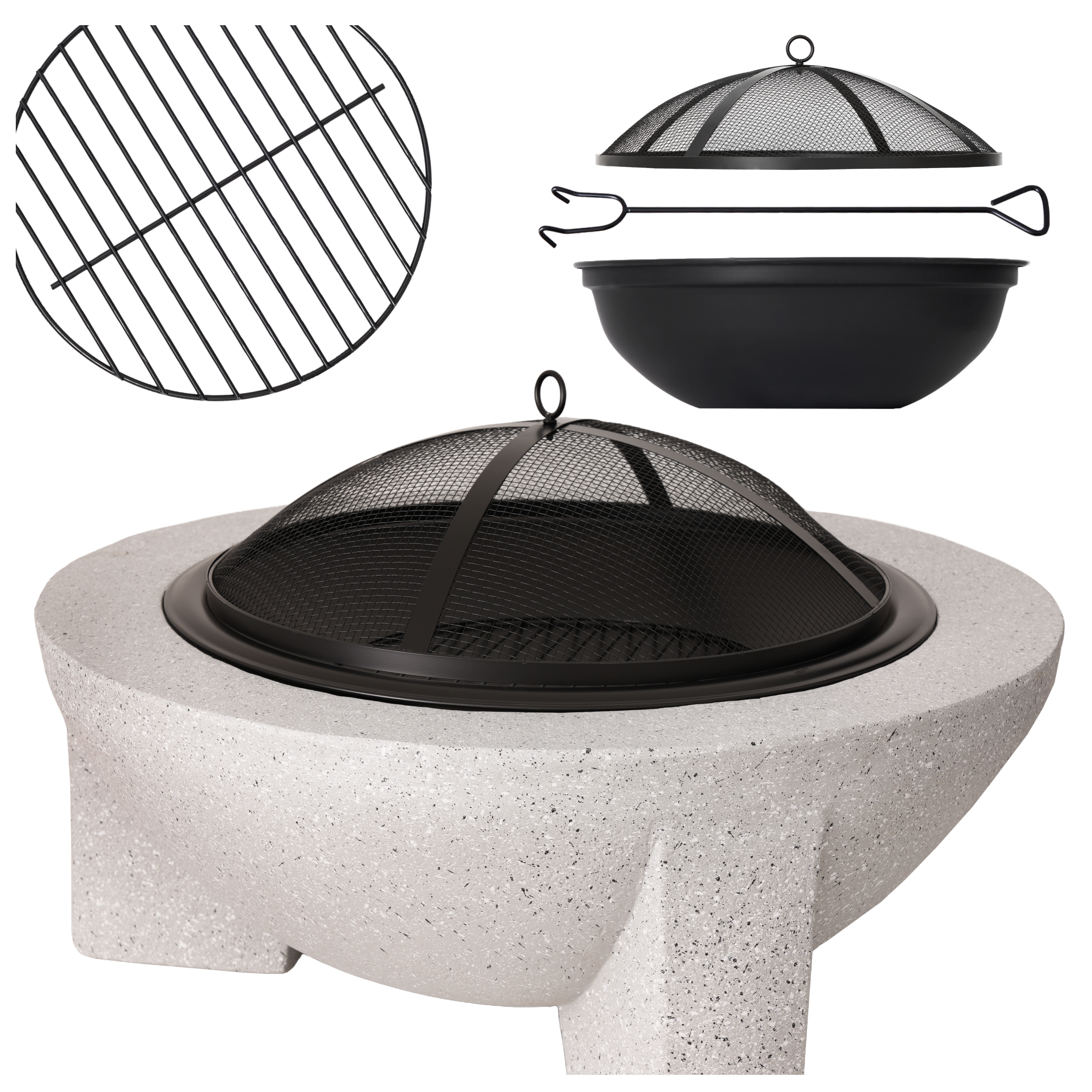 PALENISKO ogrodowe do ogniska na taras pokrywa Bauhus 75x75x40 cm