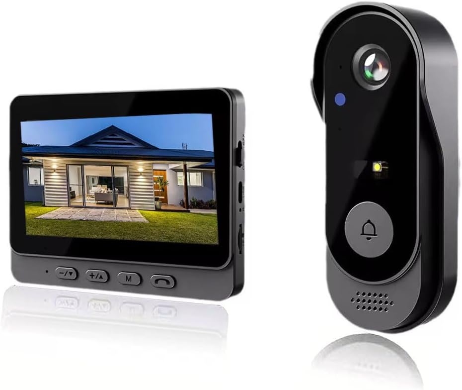 Interphone Vidéo 2 Fils MATHFEL - Écran 7 Pouces, Option Wi-Fi - Pour 3 Appartements Ou Maisons