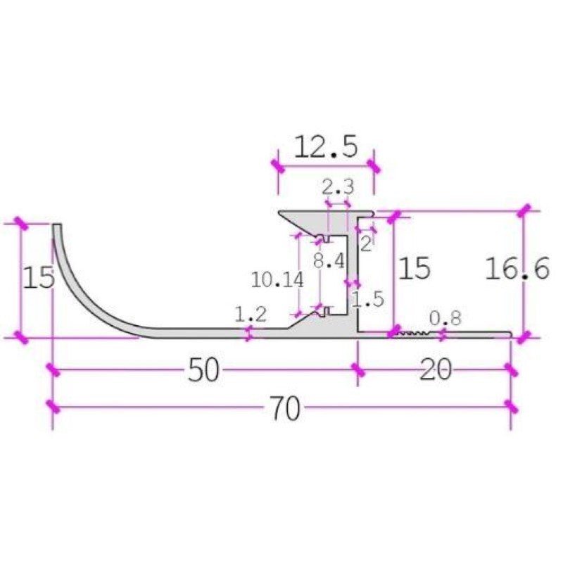 Perfil De Aluminio De 2m Para Cubierta Opaca LED Ribbon  Pack De 5 Silamp 83418730