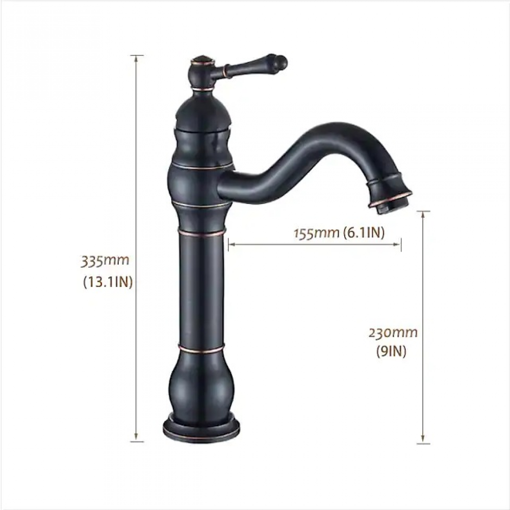 Rubinetto per lavabo da bagno in ottone antico Miscelatore monocomando Rubinetto per lavabo da bagno girevole da 360 gradi - 5