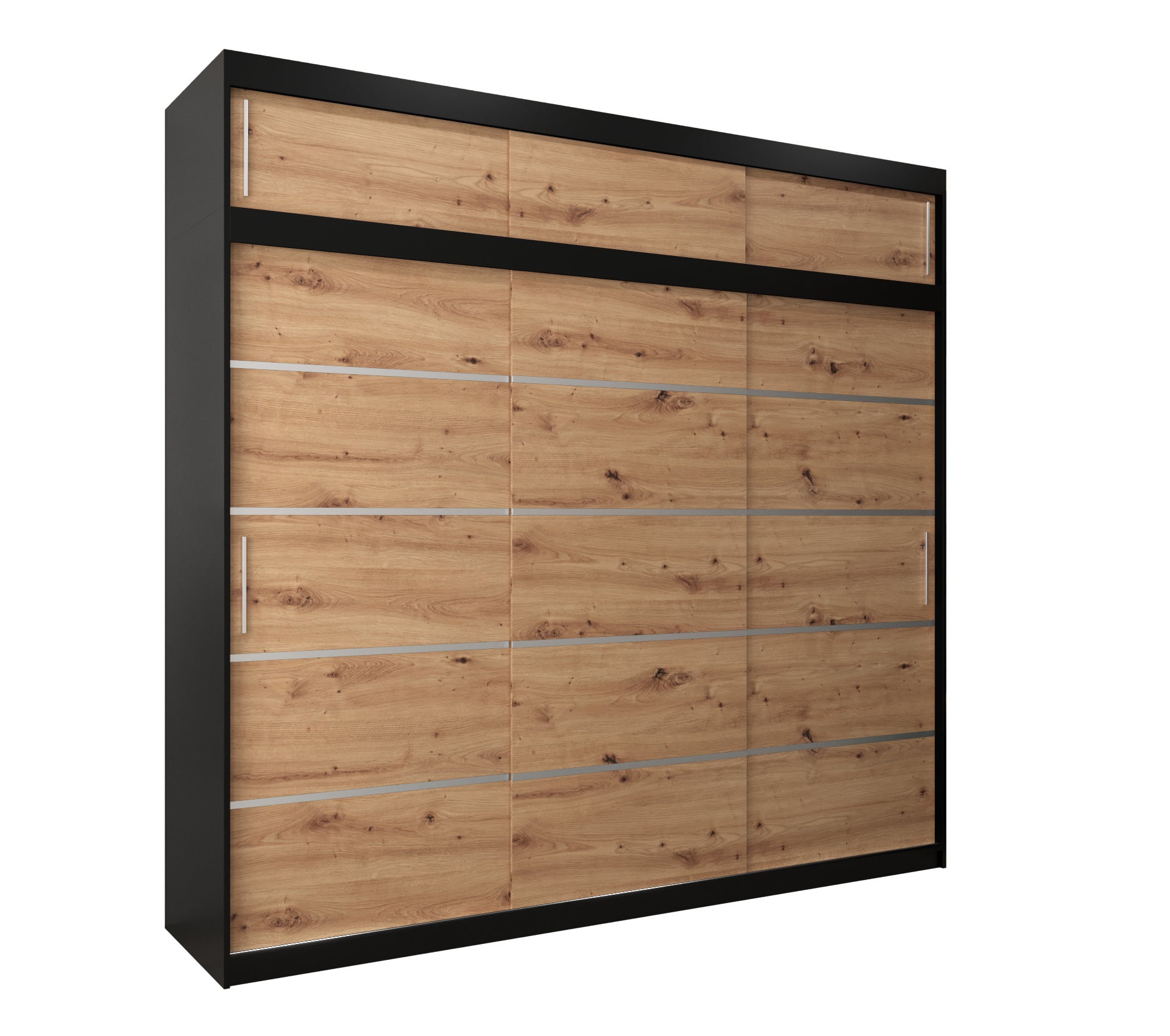 Szafa przesuwna z nadstawką garderoba Verona 1 250 x 62 x 240 cm Czarny + Artisan - Abiks Meble