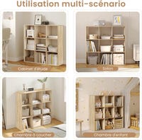 WOLTU Bibliothèque 9 Compartiments Étagère Cubique Blanche 94x29,5x93 Cm - Meuble Rangement Moderne