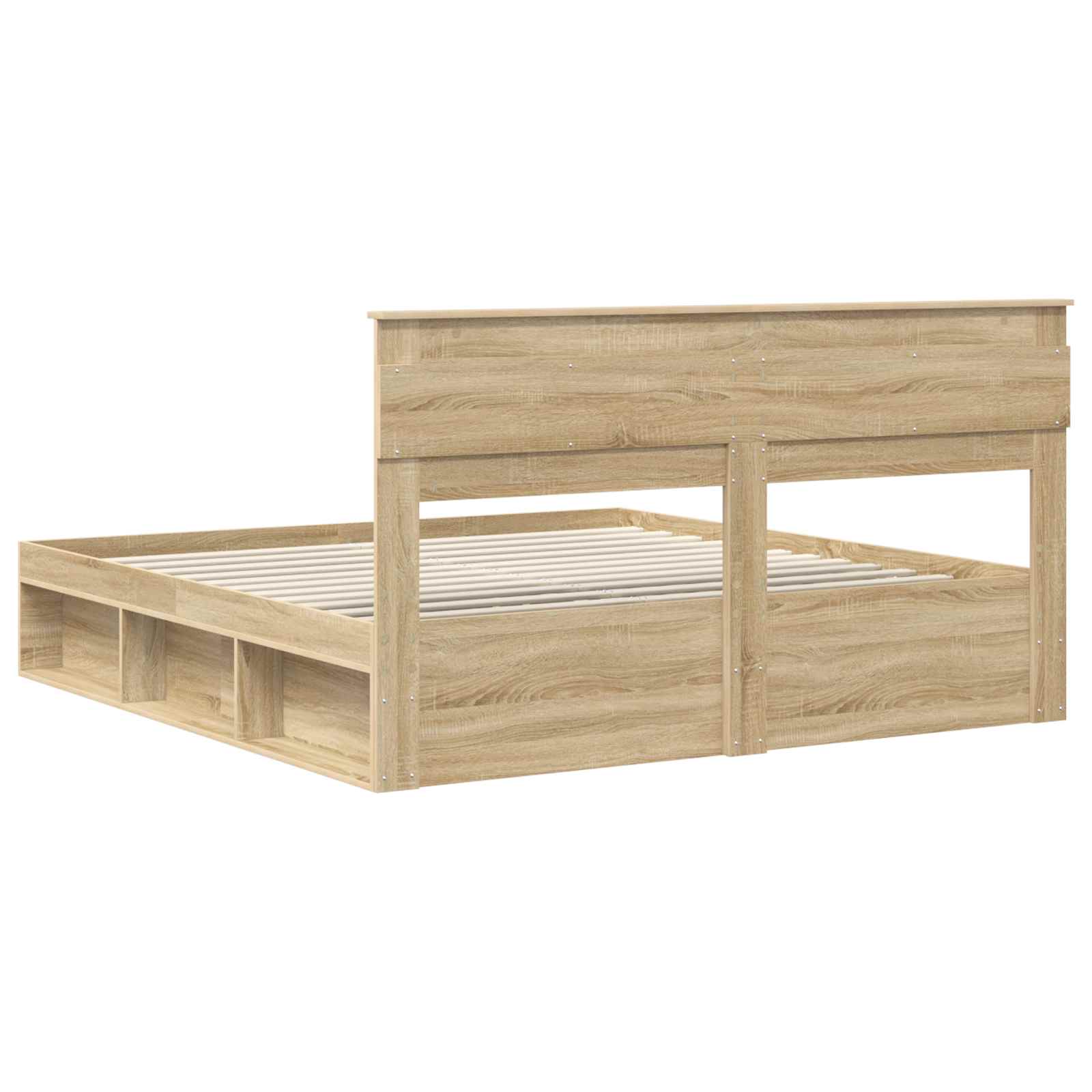 Cadre de lit en bois de pin massif, pour la chambre, 200 × 200 cm - 9