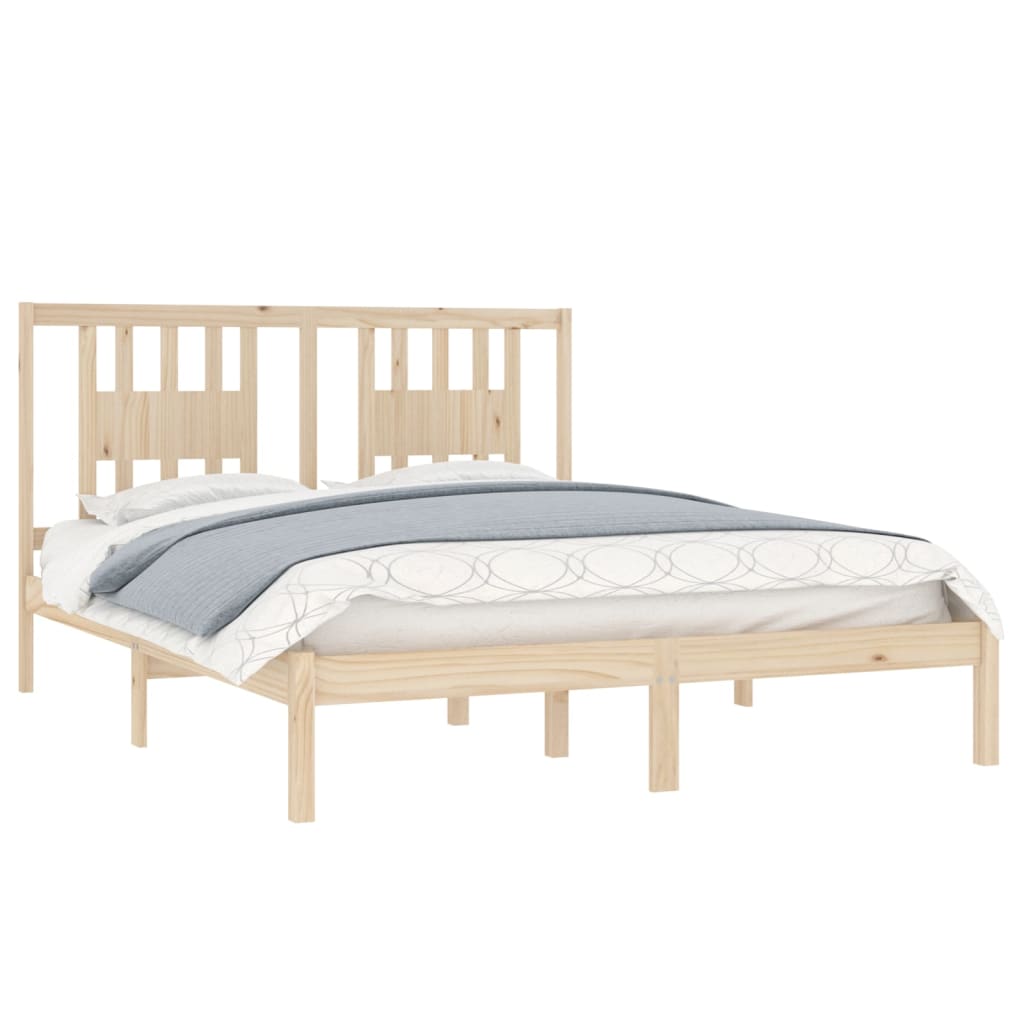 Cadre de lit en bois de pin massif 160 x 200 cm - 3