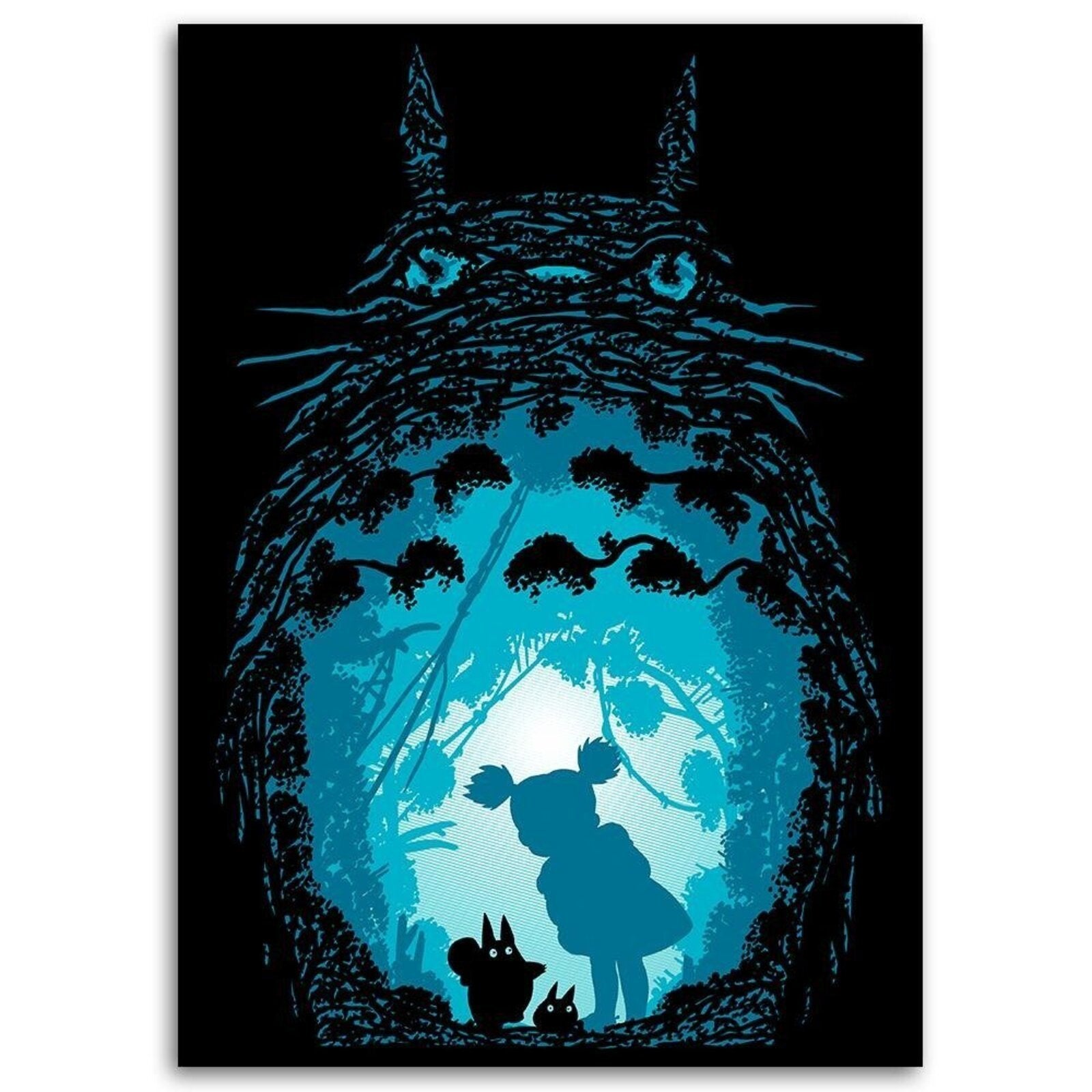 Tableau bois Ghibli Mon voisin Totoro silhouette - 50 x 70 cm - 2