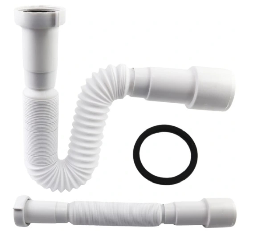 Półsyfon elastyczny gięty 40 mm do zlewu z redukcją 40/50 mm regulowany 33–80 cm – MERFLOW