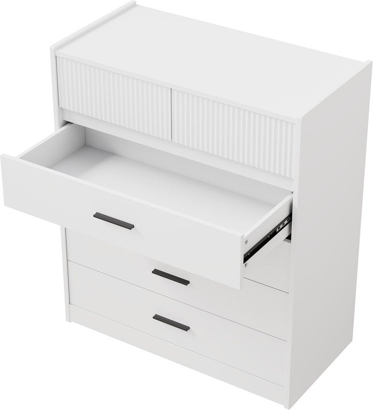 HOMAVO Commode 74 x 90 cm – Meuble de Rangement avec 6 Tiroirs Spacieux et Surface Facile à Nettoyer - 6