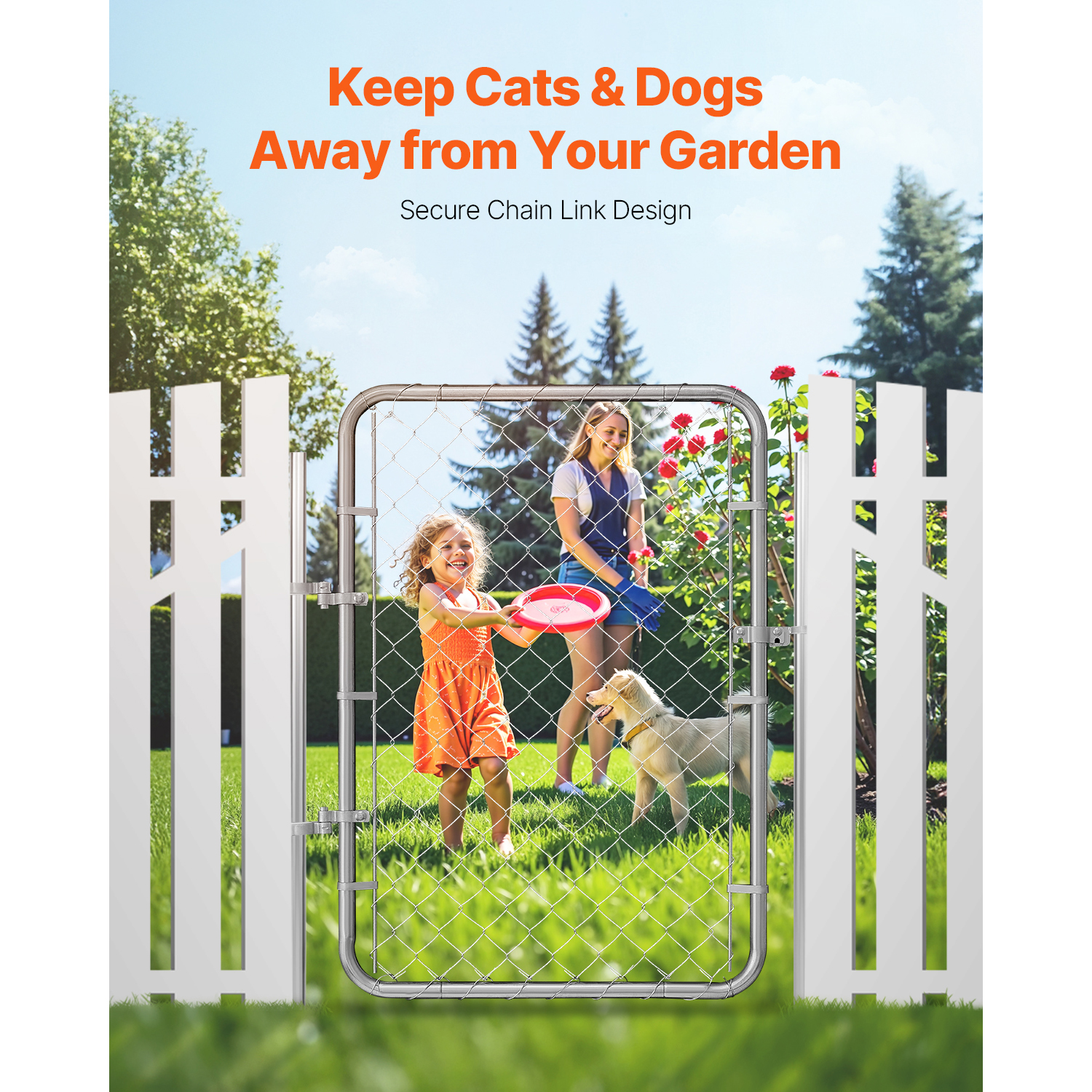 Portillon de jardin 81x117 cm,SucceBuy porte réglable en acier galvanisé antirouille,installation simple,idéal pour jardin - 7