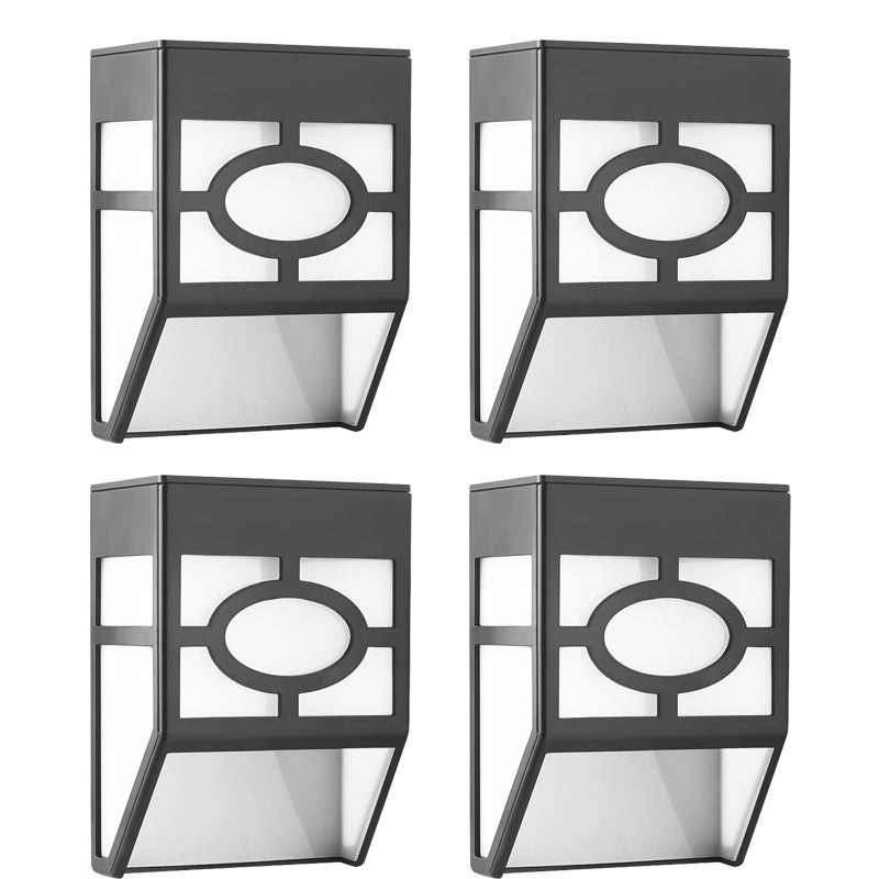Zewnętrzna lampa ścienna z panelem słonecznym, 4 sztuki, solarna lampa ścienna z białym światłem 2LED (polikrystaliczna)