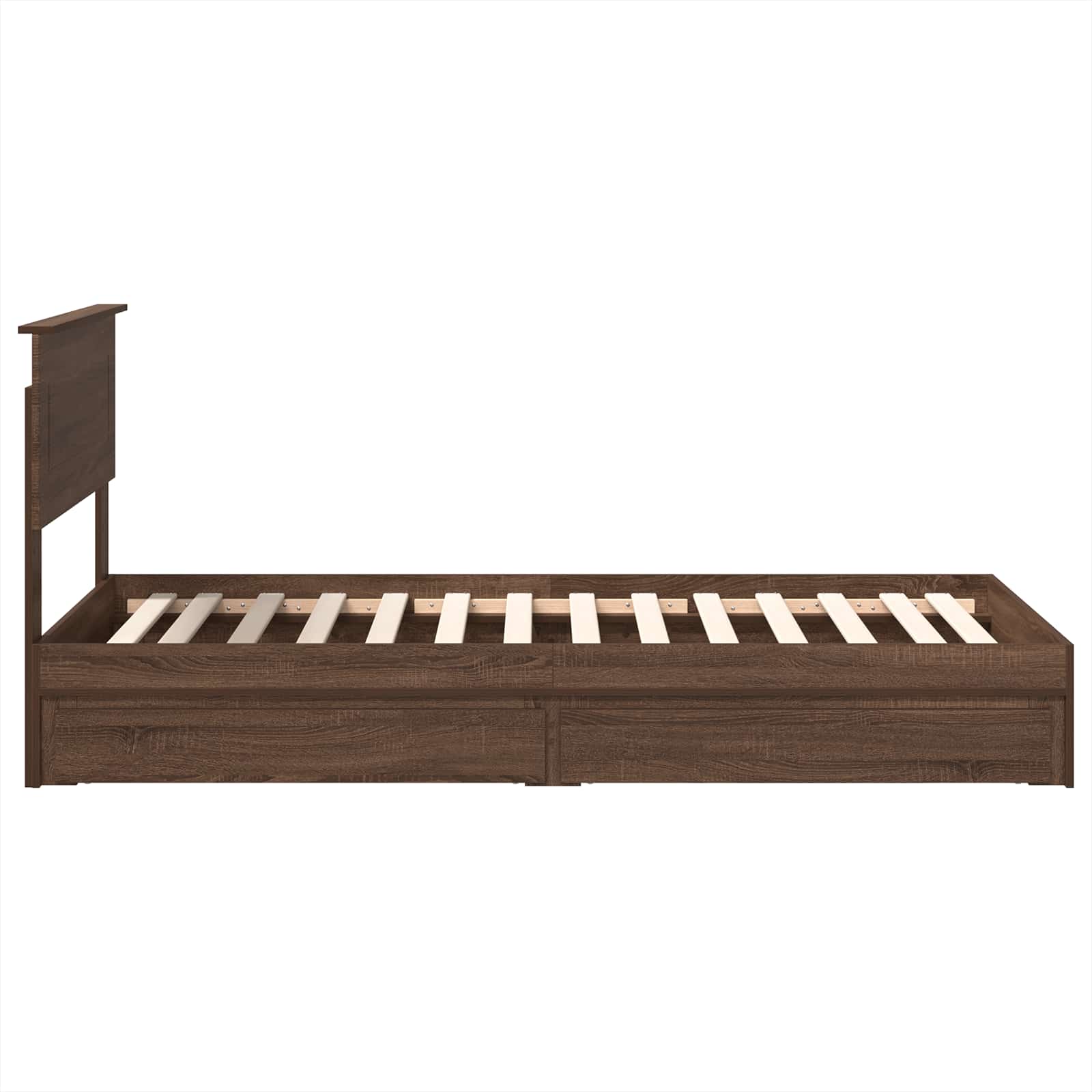 Lit coffre chêne brun 75 x 190 cm panneau de bois - 9