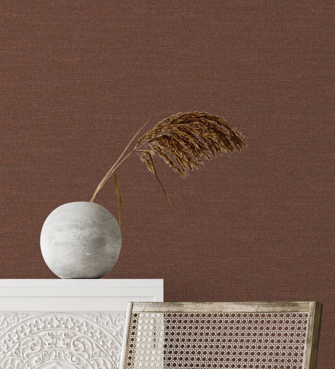 Papel pintado vinílico imitando al lino jaspeado con textura en relieve - liverpool 681033 de gaulan - rollo de 10 m x 1,06 m