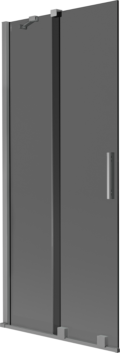 Mexen Velar parawan nawannowy 2-skrzydłowy rozsuwany 85 x 150 cm, grafit, gun metal - 896-085-000-41-95