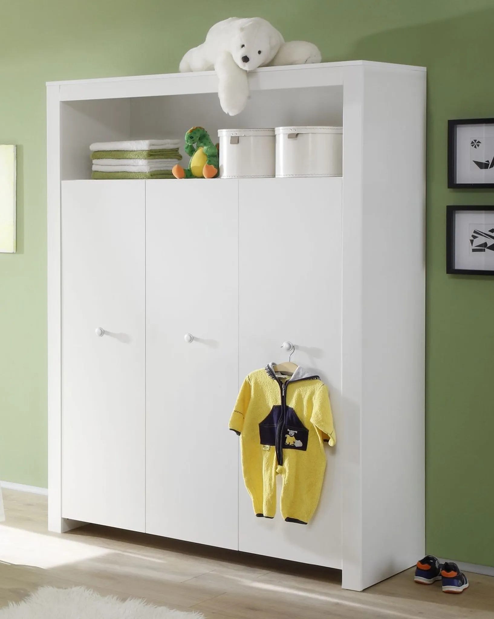 Armoire bébé portes mélaminé blanc Kenan Leroy Merlin