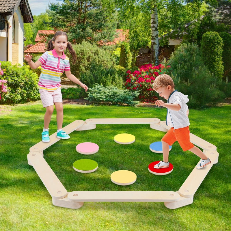 Planche d'equilibre pour enfants d'équilibre en bois pour l'entraînement de la coordination Extérieur&Intérieur Planche 70*10*1.8 cm - 8