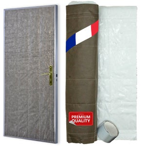 Kit Isolation Thermique Porte de Service, 85 x 210 x 1 cm - Isolant Multicouches, Ruban Adhésif Inclus, Fabriqué en France