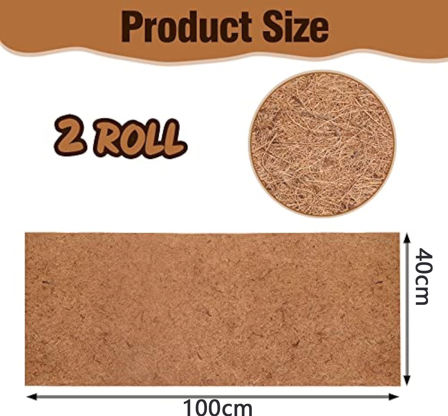 Tapis pour animaux de compagnie en feutre de noix de coco, tapis en fibre animale 40*100CM, pour plantes et pots de fleurs, décoration de jardin,2pcs - 2