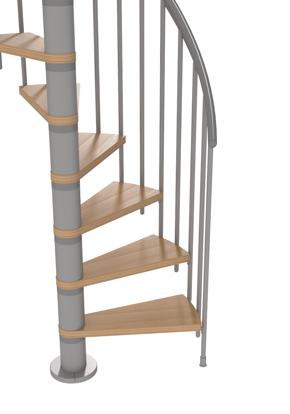 ESCADA EM ESPIRAL CALGARY Ø120cm - 11+1D- FAIA - CINZA RAL9006 -ALT.280,8CM - SOGEM - 2