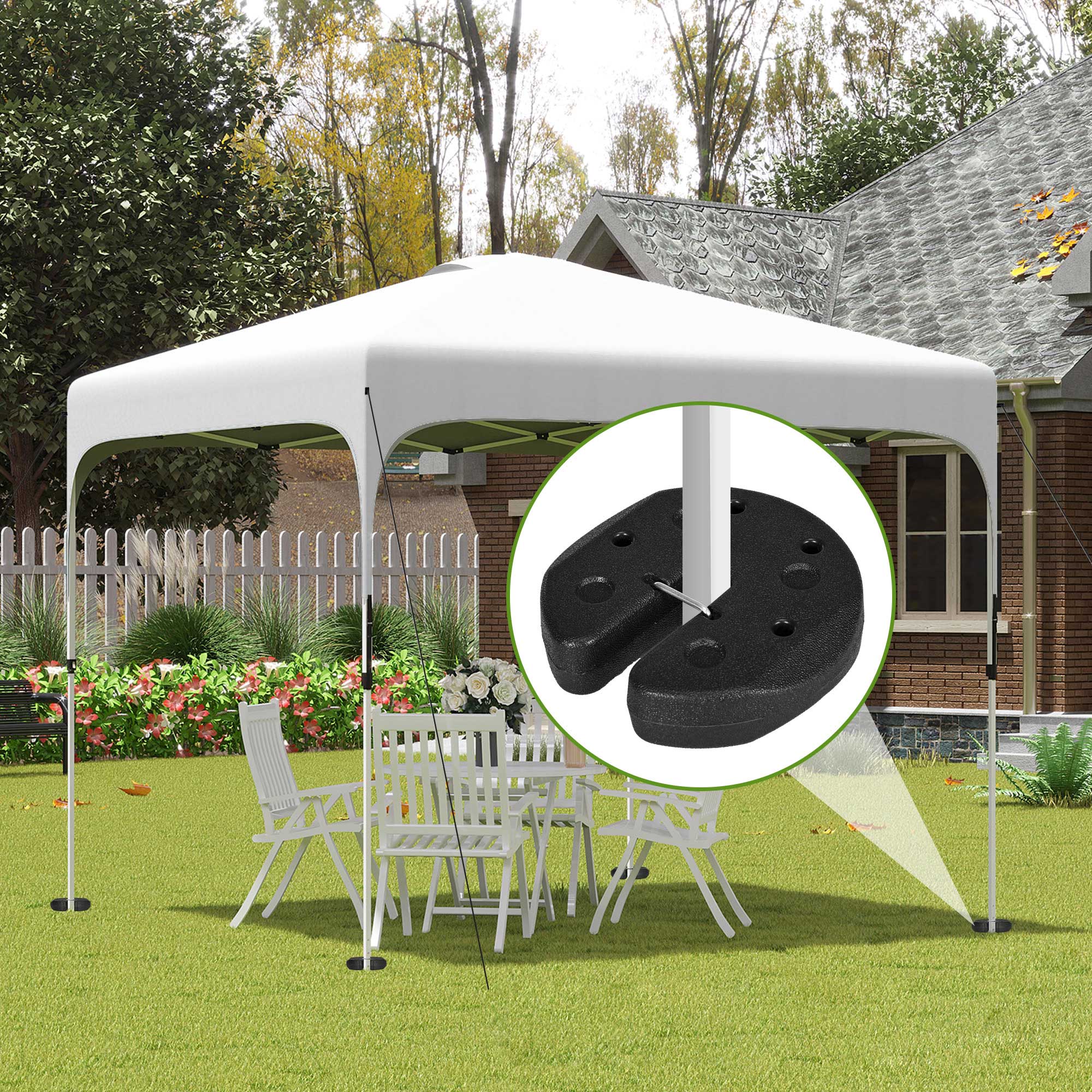 Pesos para Carpas Outsunny HDPE Negro 22x22x5.5 cm - 2