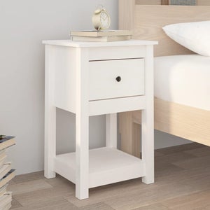 Set Di 2 Comodini URBNLIVING Stella – Legno Bianco, Piccoli, Con Cassetto E Ripiano, Dimensioni 41x39x28 Cm, Moderni - 2