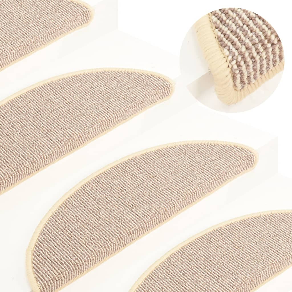 Tapis de marches d'escalier 15 pcs | Paillasson d'escalier Blanc et marron 65x21x4 cm CFW310778 - 2