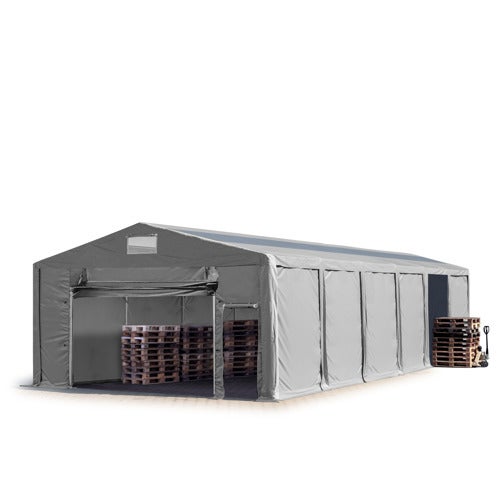 8x12 m tente de stockage, PVC 850, H. 3 m avec porte actionnée par ...