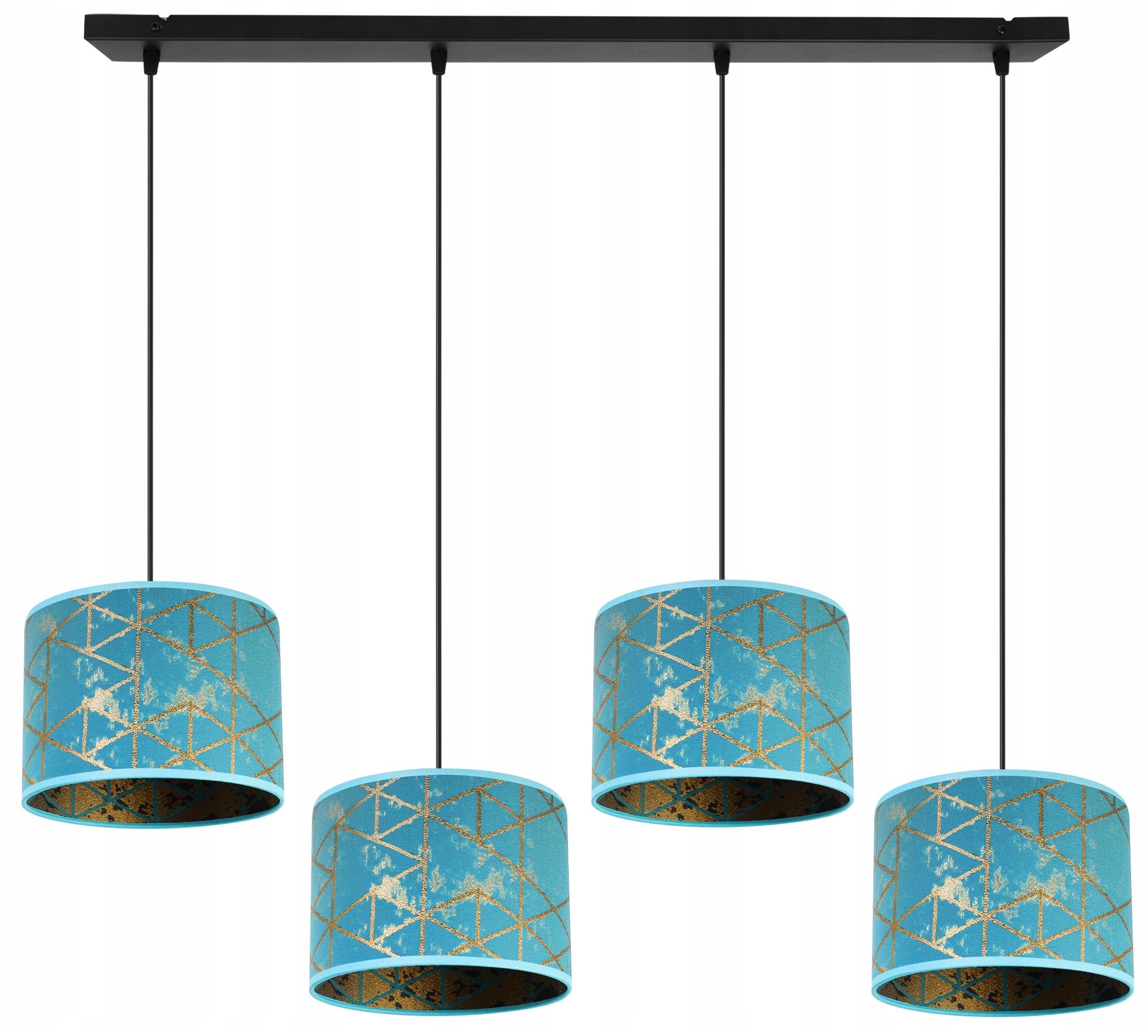 Lampa sufitowa wisząca Werona boho 4xE27 abażur owalny niebieski Light Home LH