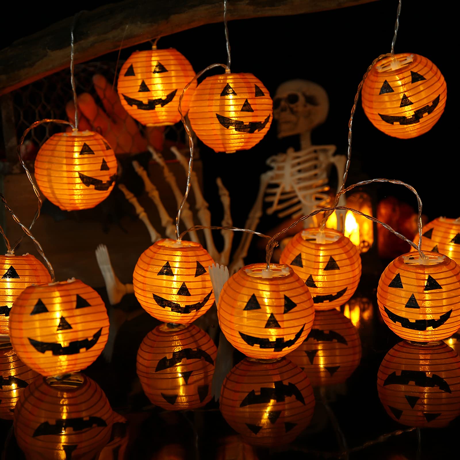 Zucca di Halloween lampada a luce LED lanterna creativa puntelli per la casa zucca Bar Party Horror zucca di Halloween decorazione della luce notturna  15