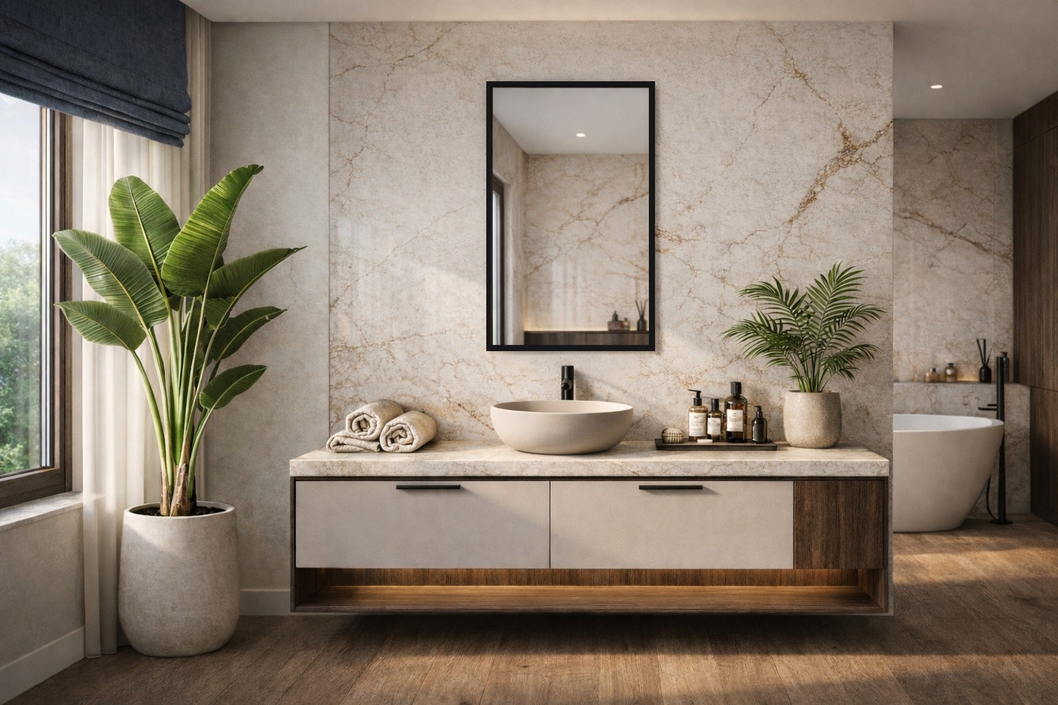 BRW LINE lustro w czarnej ramie 65 x 100 cm