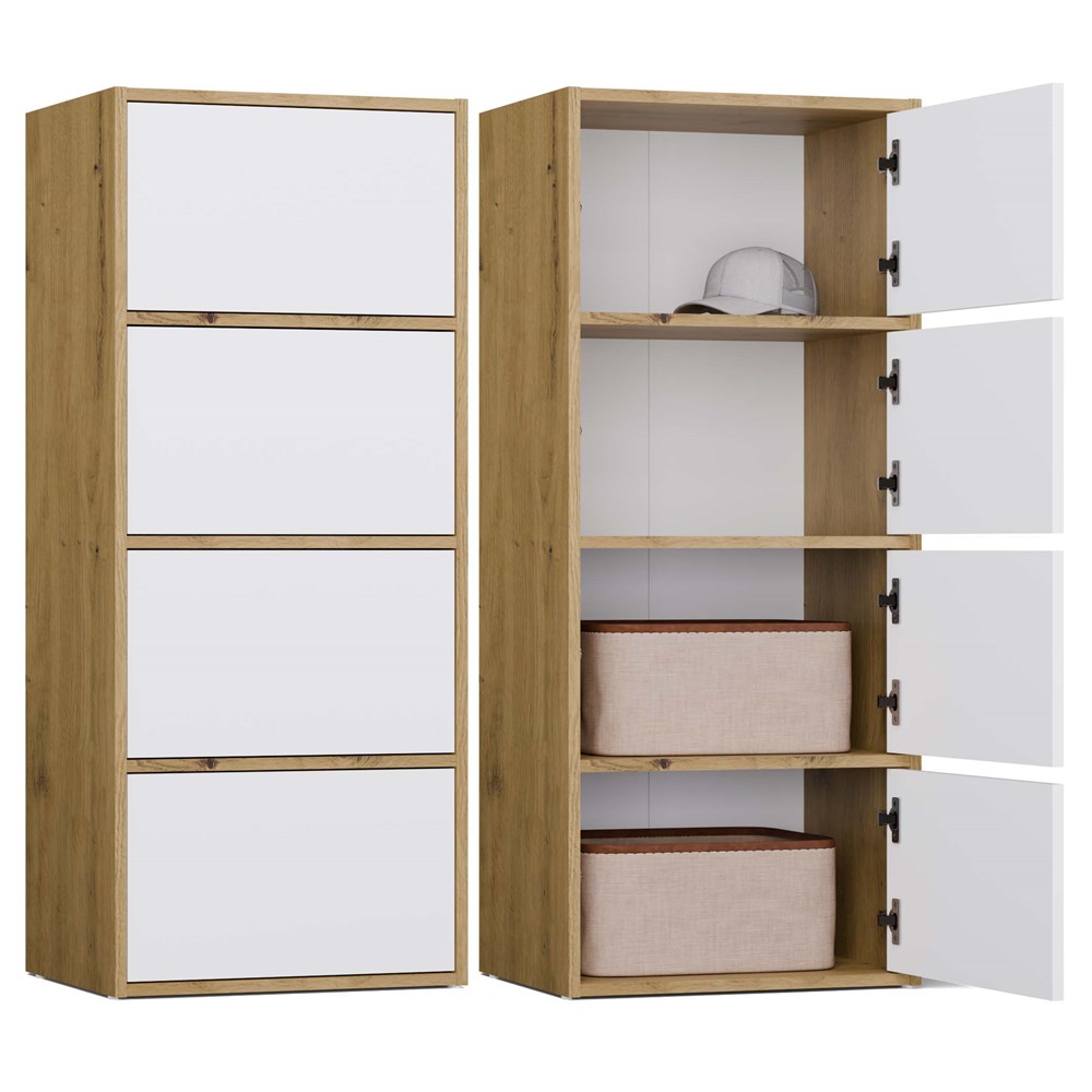 Komoda Topeshop ALMA Front Biel Korpus Dąb artisan 40x119x50 cm