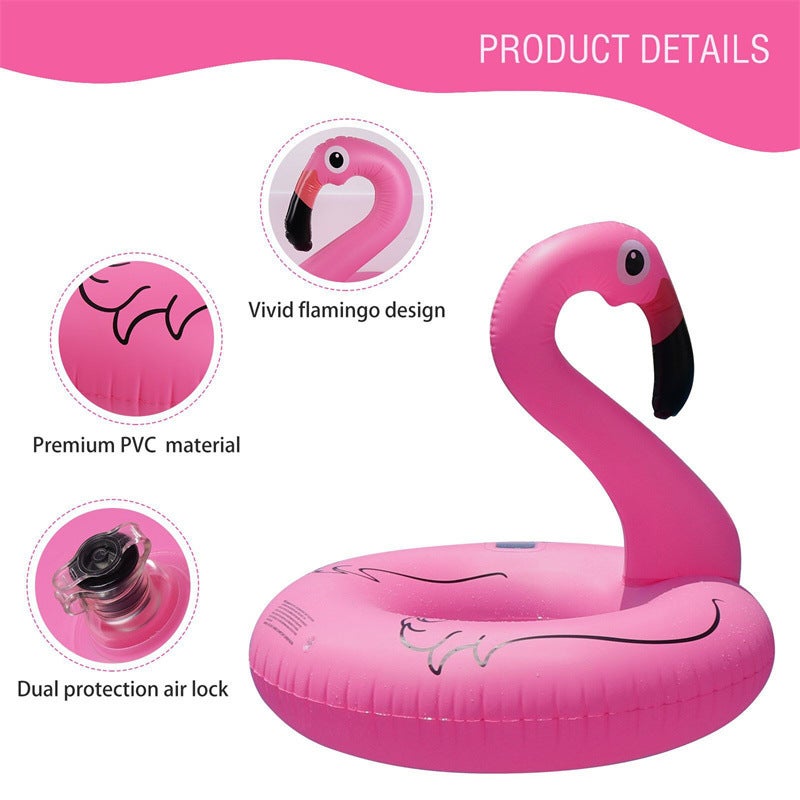 Bouée Flamant Rose Gonflable avec LED Solaire, Matelas de Piscine Lumineux 42 x 36 Pouces, Flotteur Piscine Adulte - 5