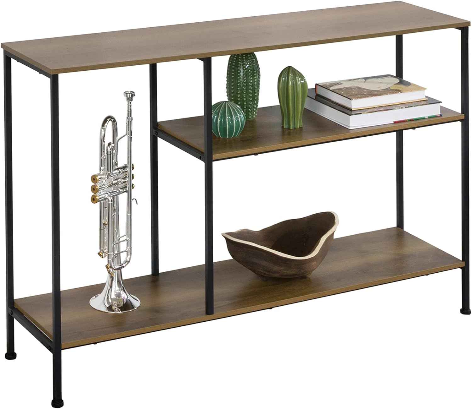 SoBuy Stolik boczny stół konsolowy Półka Loftowa Regał Salon FSB35-PF