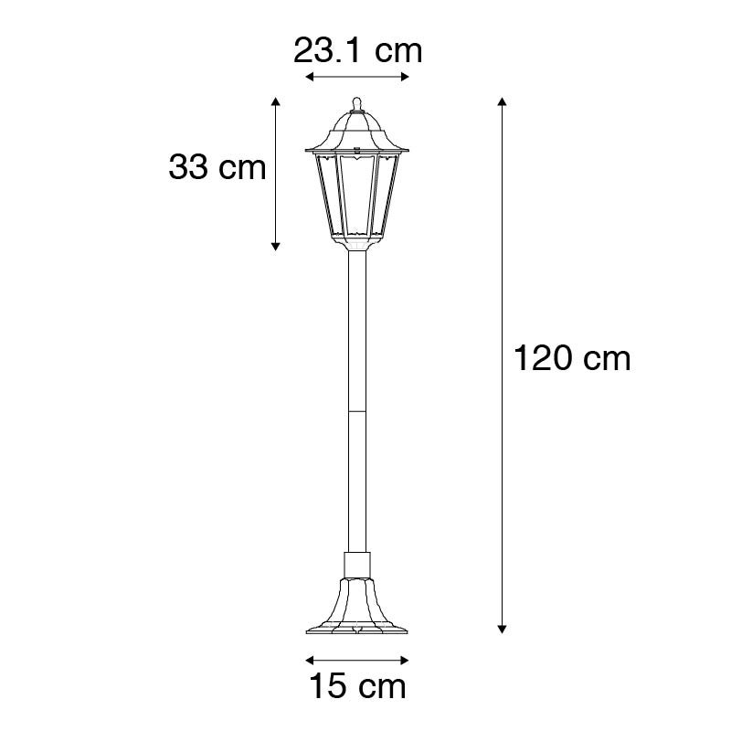Qazqa classic-antique lanterne da esterno per giardino - New Orleans - nero, max. 60w, compatibile con lampadines LED, e27 - 3