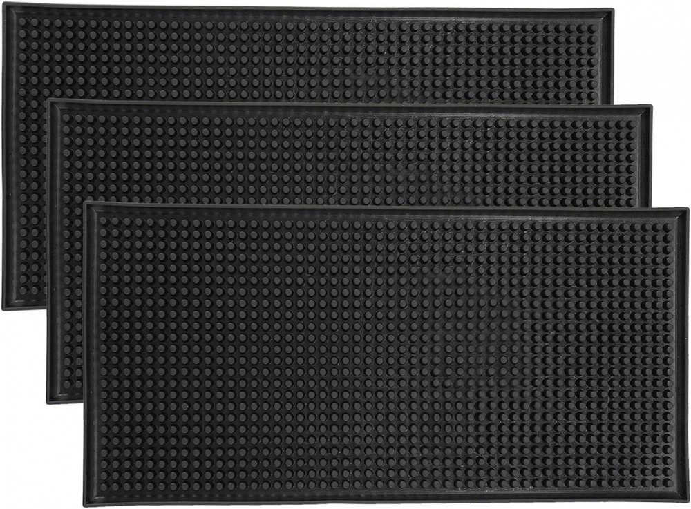 Zestaw 3 mat do serwowania w barze, antypoślizgowa gumowa mata do suszenia szkła, mata do suszenia kawy, whisky, koktajli na blat kuchenny, bar, rest