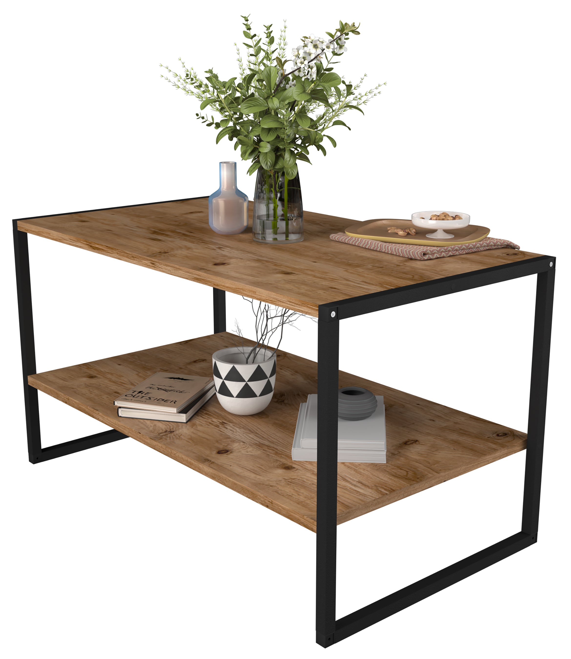 Stół boczny i stolik kawowy Insasi Dąb miodowy W. 50 x S. 90 x G. 50 cm