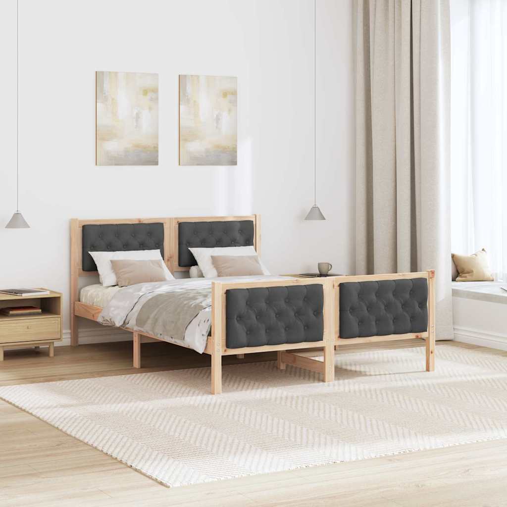 Cadre de lit gris foncé 140 x 200 cm en pin massif - 4