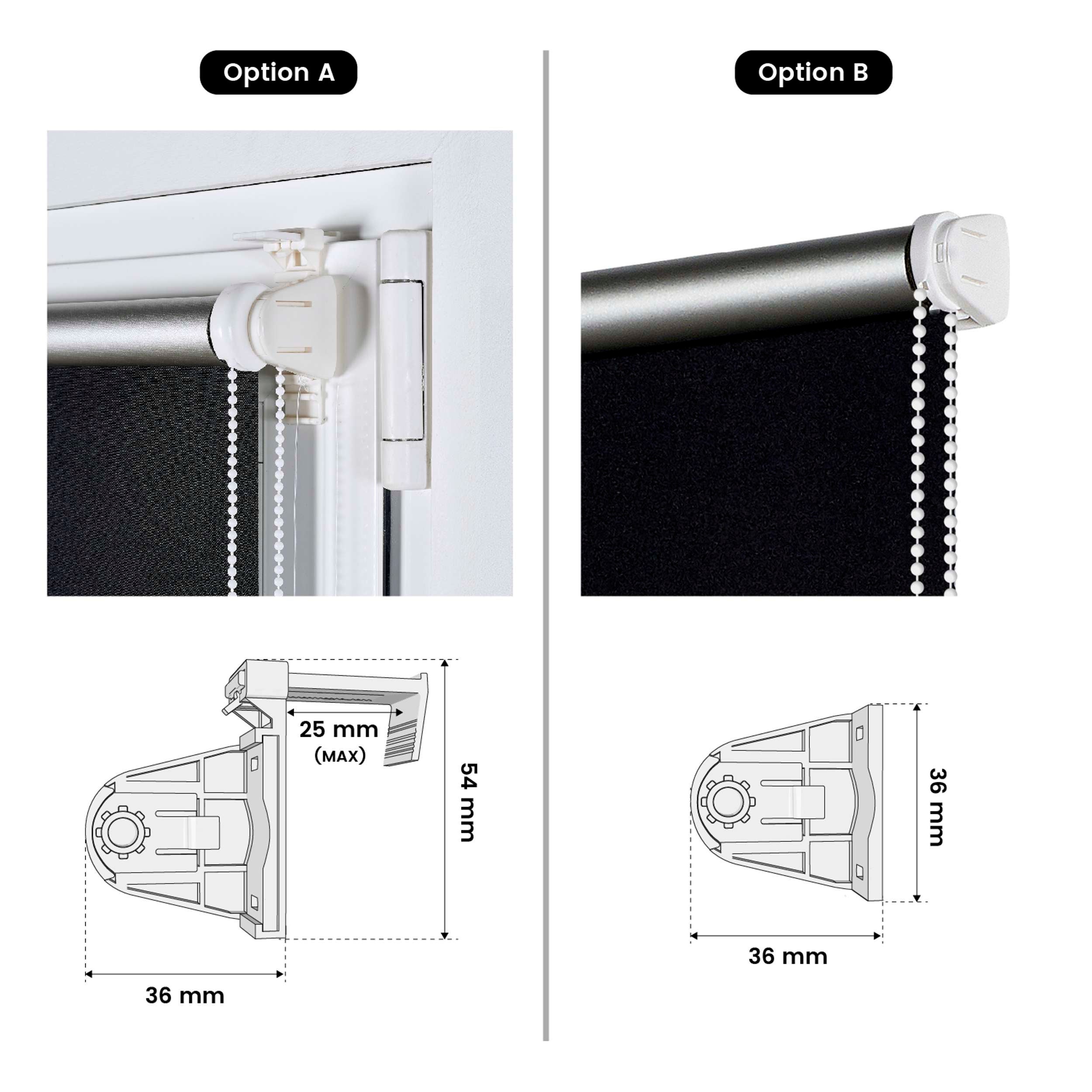 Store Enrouleur Occultant sans perçage EasyFix Noir 75 x 180 cm - 8