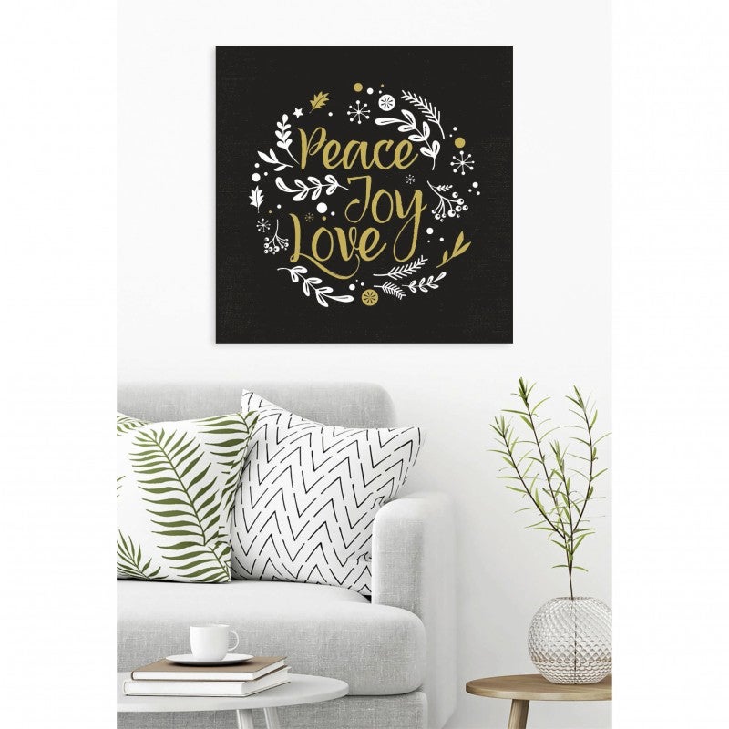 Tableau verre acrylique Peace citation 90 x 90 cm - Décoration murale citation pour la maison - 3
