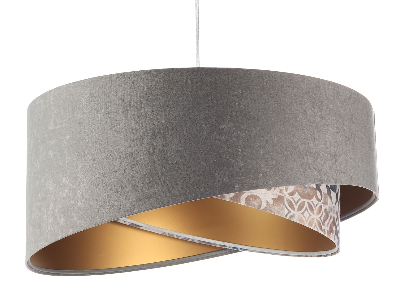 Lampa wisząca ASHES szara/złota