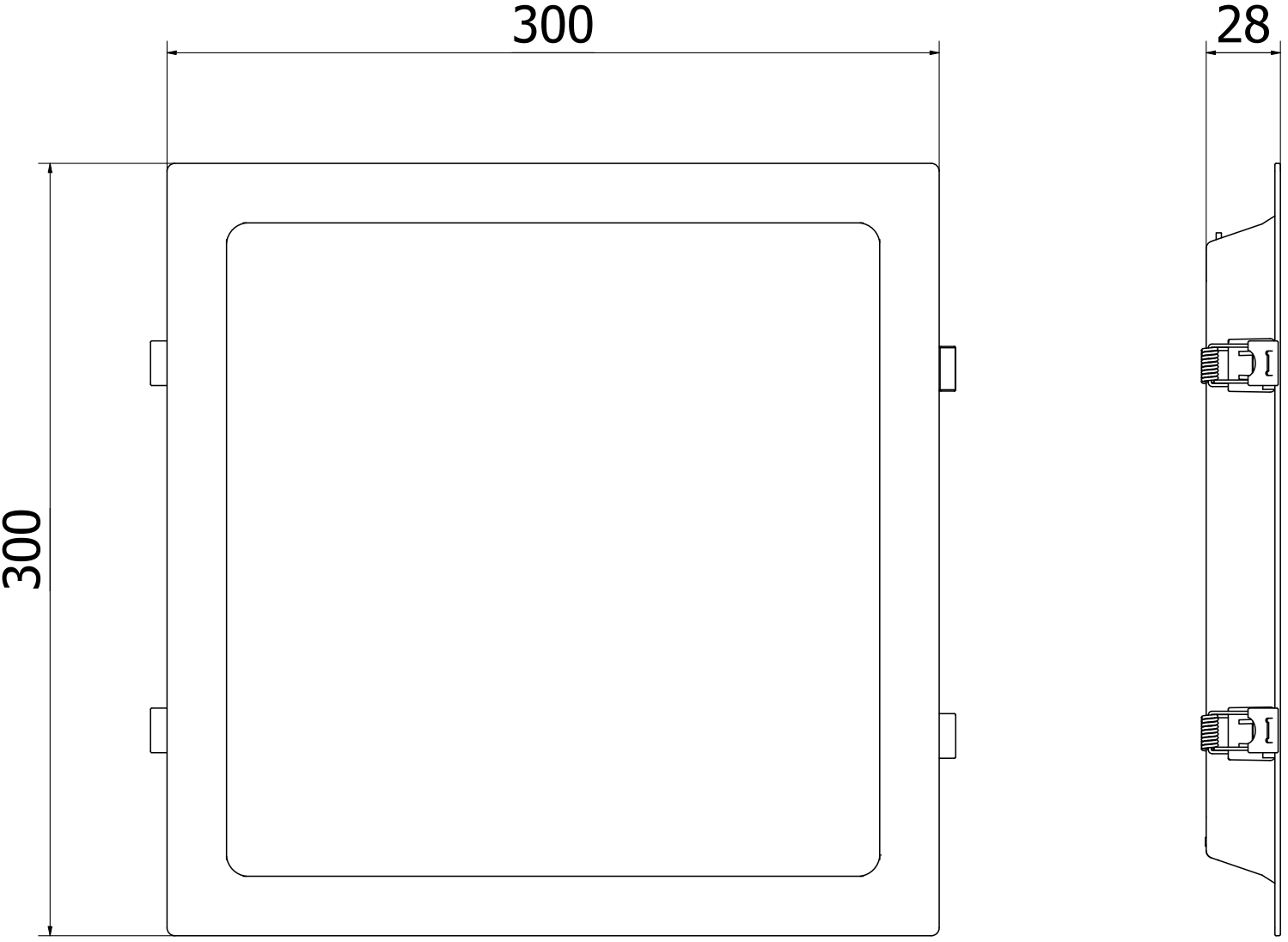 Mexen LDRR panou de plafon LED încastrat, 30 x 30 cm, 24W, Rece - 6500K ...