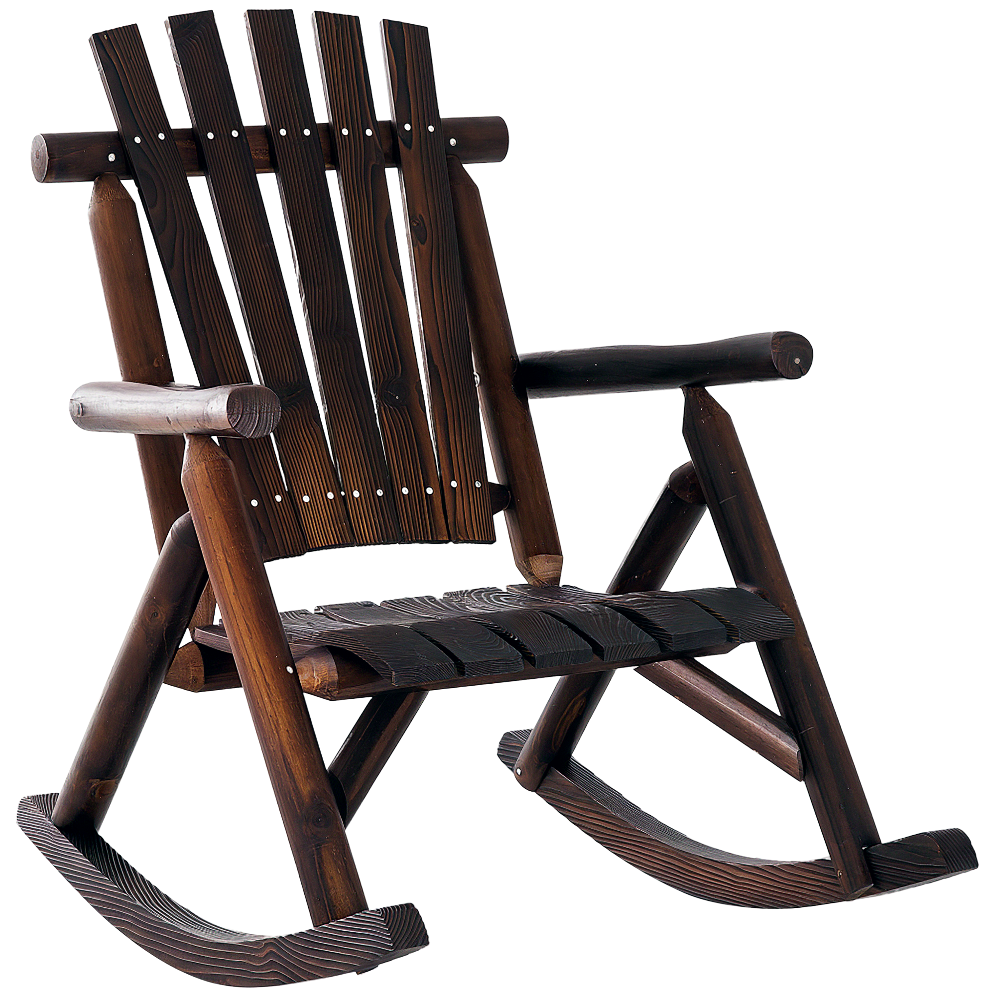 Krzesło Adirondack z drewna cedrowego, ergonomiczne, bujane, na werandę, do ogrodu, tradycyjne - Burlywood