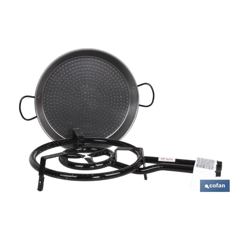 Kit paellera + quemador | Incluye pellera de acero pulido | Pack completo - 3