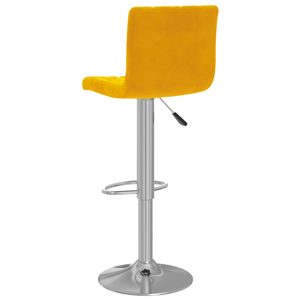 vidaXL Tabourets de bar lot de 2 jaune moutarde velours - 6